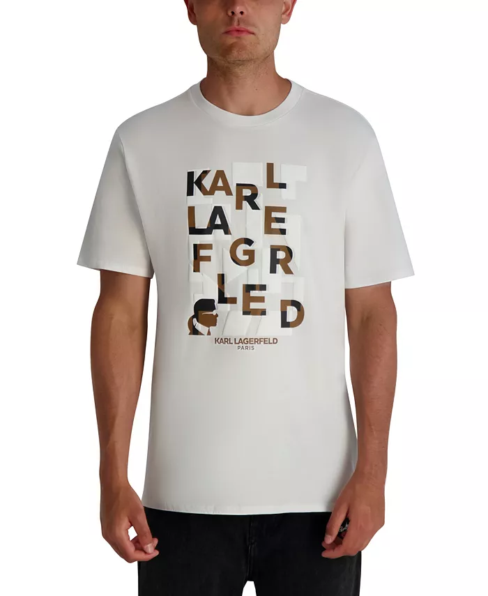 

Мужская футболка с принтом в стиле стека Karl Lagerfeld Paris, белый