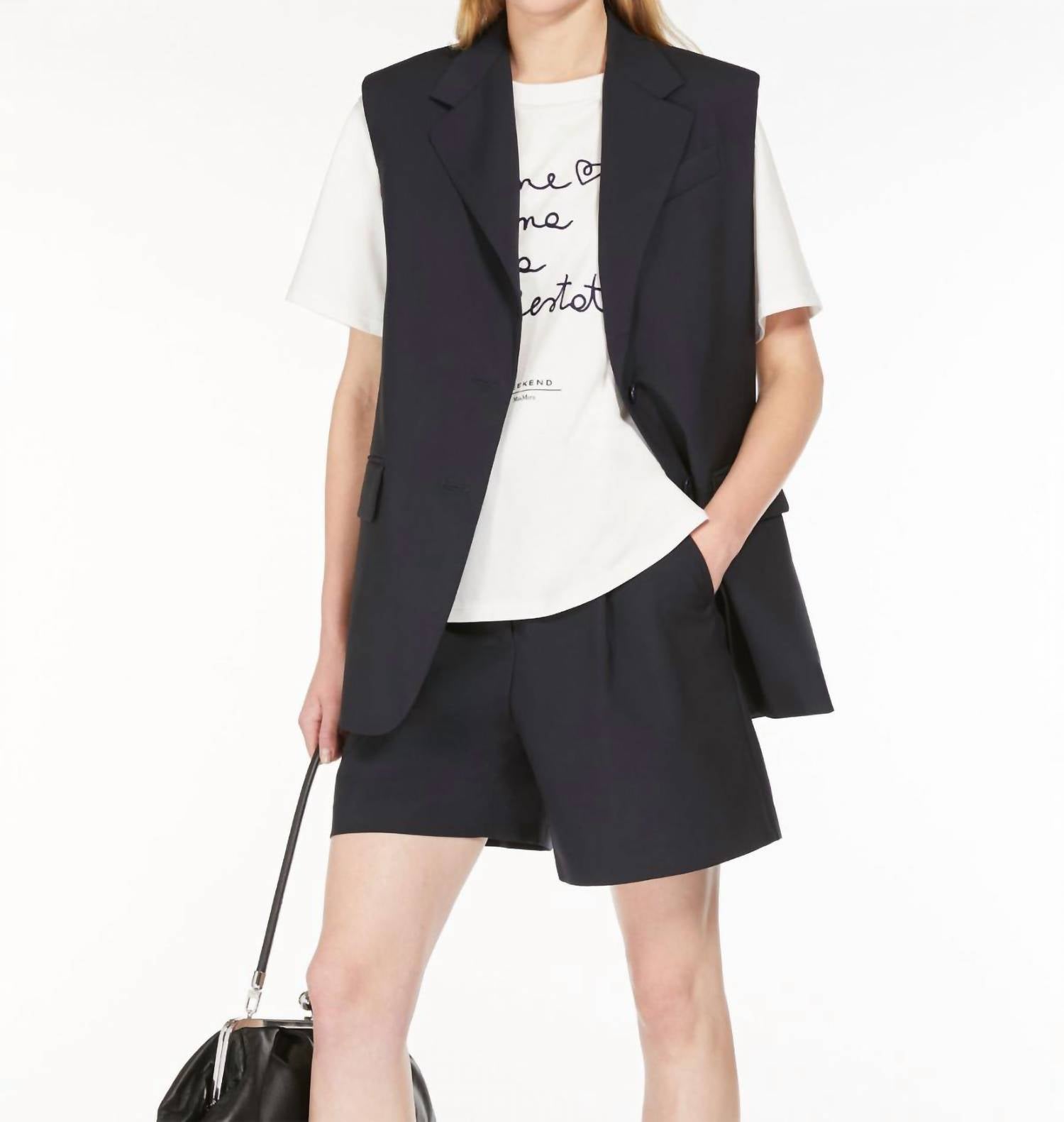 

Шерстяной жилет Donna темно-синего цвета Weekend Max Mara