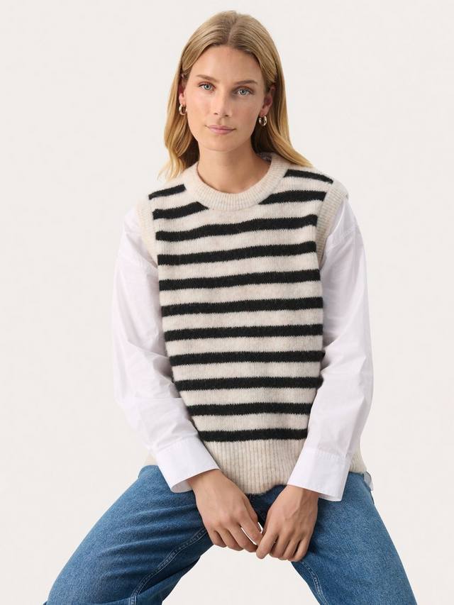 

Джемпер без рукавов в тонкую полоску Part Two, цвет Black/Off White