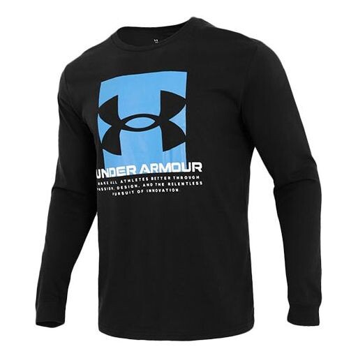 

Футболка boxed script long sleeve t-shirt 'black blue' Under Armour, черный