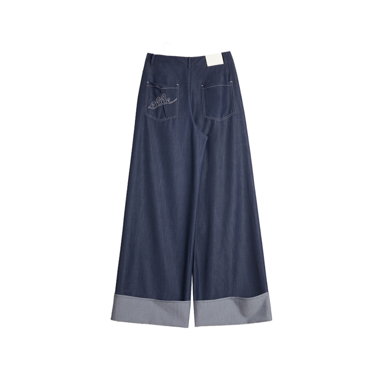 

ELLE Повседневные брюки Women's Navy Blue Moderate Straight Fit