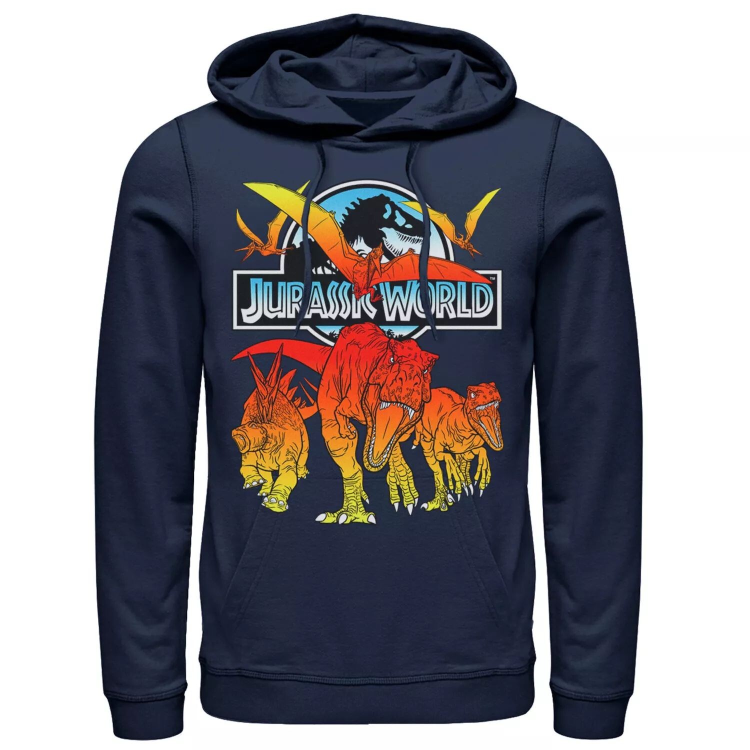 

Мужская толстовка с капюшоном Jurassic World Two Dino Charging Comic Pop Licensed Character, синий