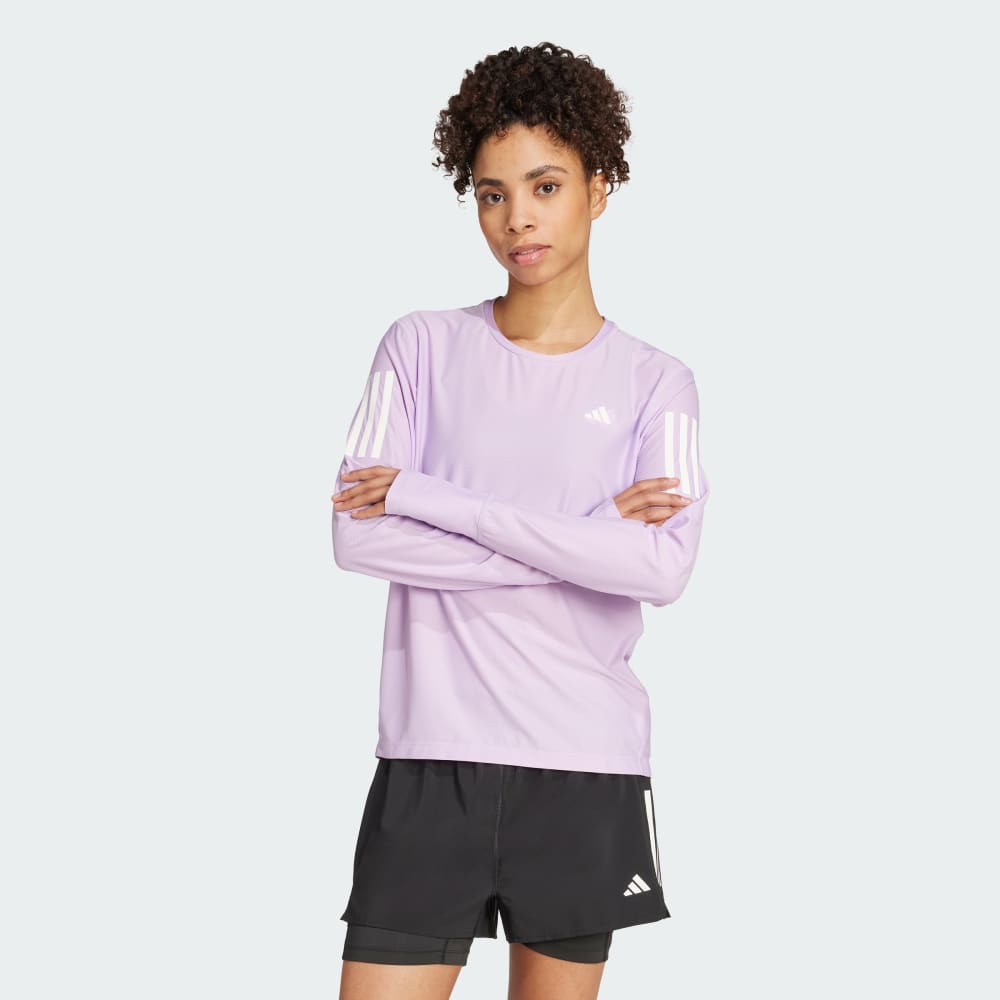 

Лонгслив Adidas Own The Run Long Sleeve Tee, цвет Powder Plum