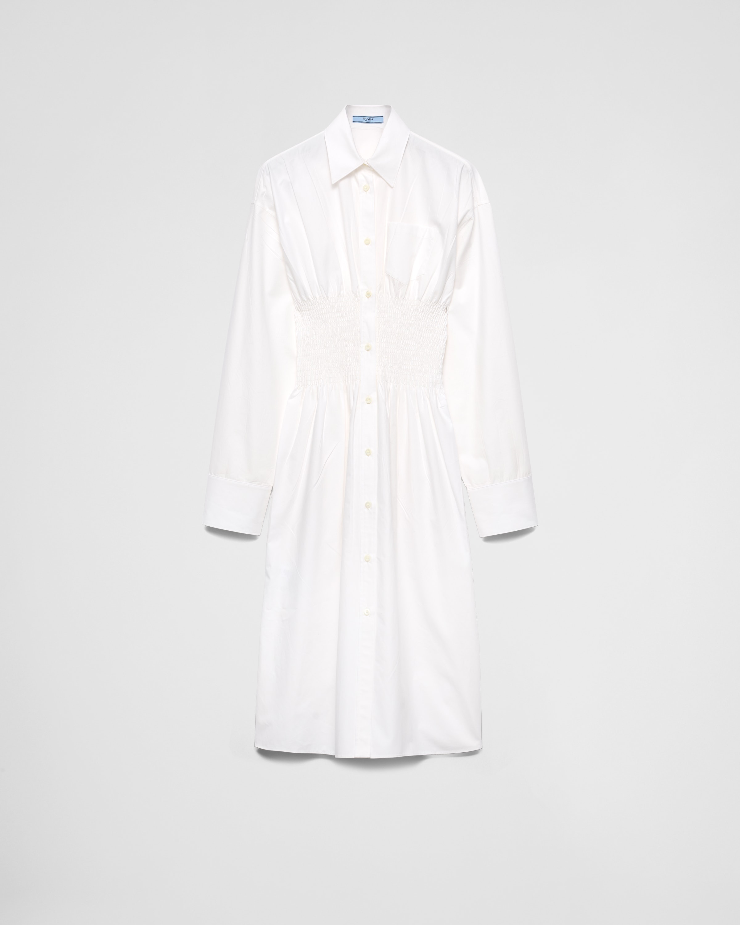 

Платье из хлопкового холста Prada, белая