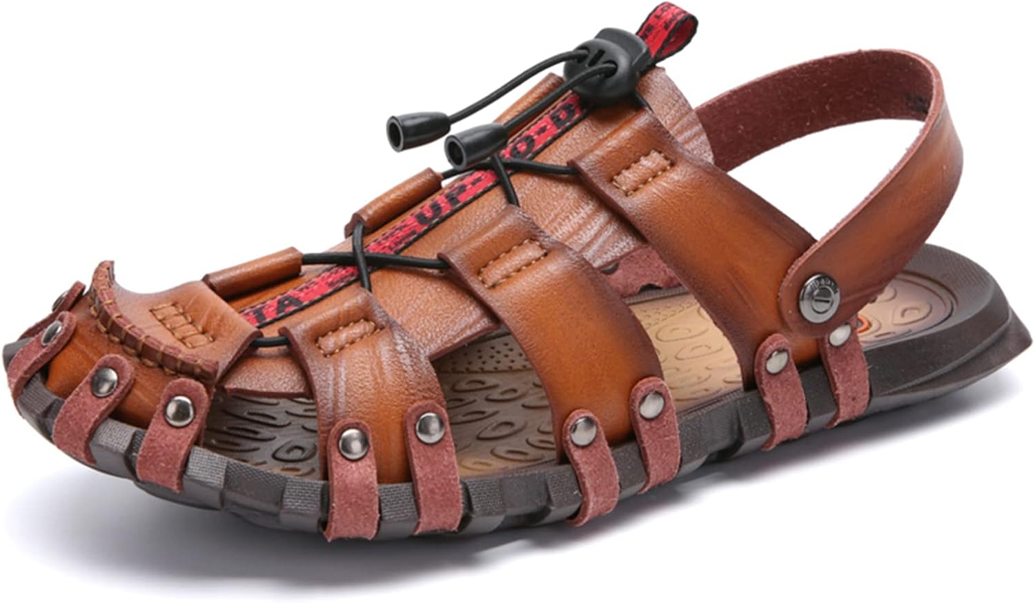 

Мужские летние сандалии Abborora из кожи с закрытым носком, повседневные, для пляжа, для рыбалки, спортивные сандалии, 2