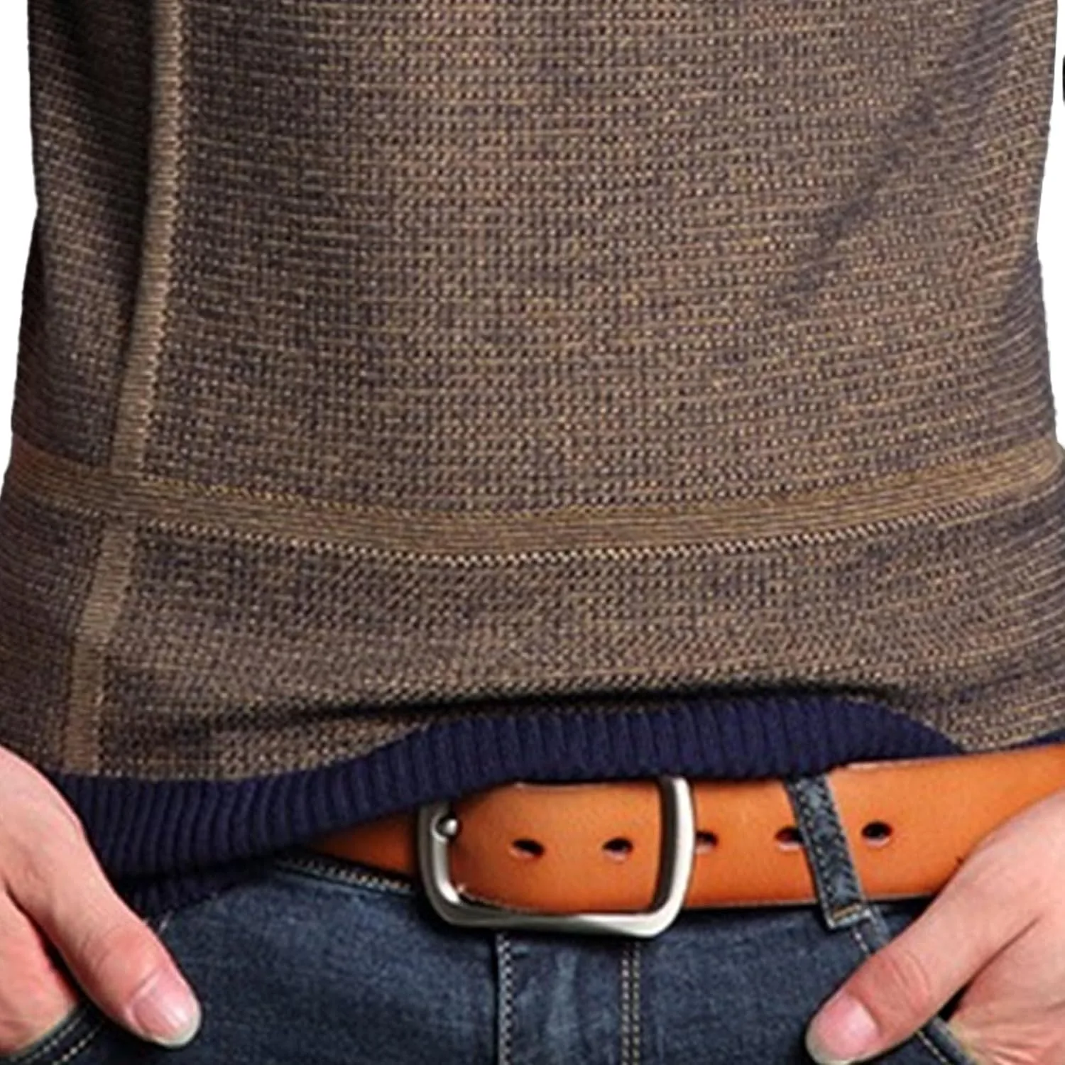 Мужской свитер V-образным вырезом Slim Fit | Легкая модель на осень-зиму — фото 3