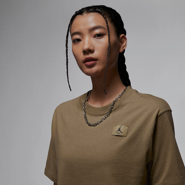 Футболка Air Jordan Sport Cropped T-shirt 'Brown Kelp', коричневый — фото 2