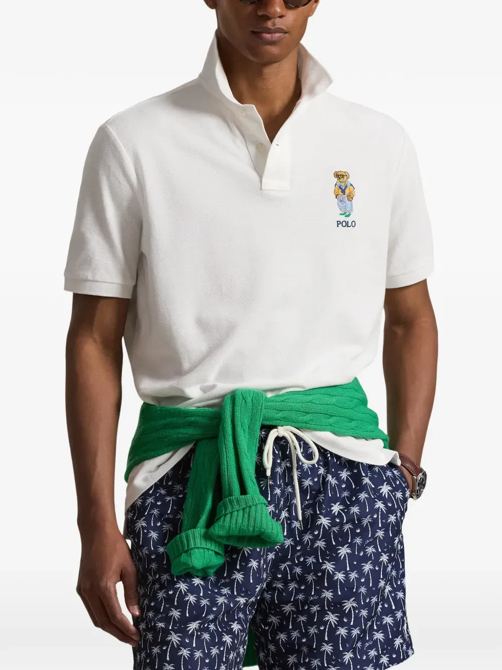 Поло-рубашка с вышивкой в виде медведя Polo Ralph Lauren, белый — фото 3