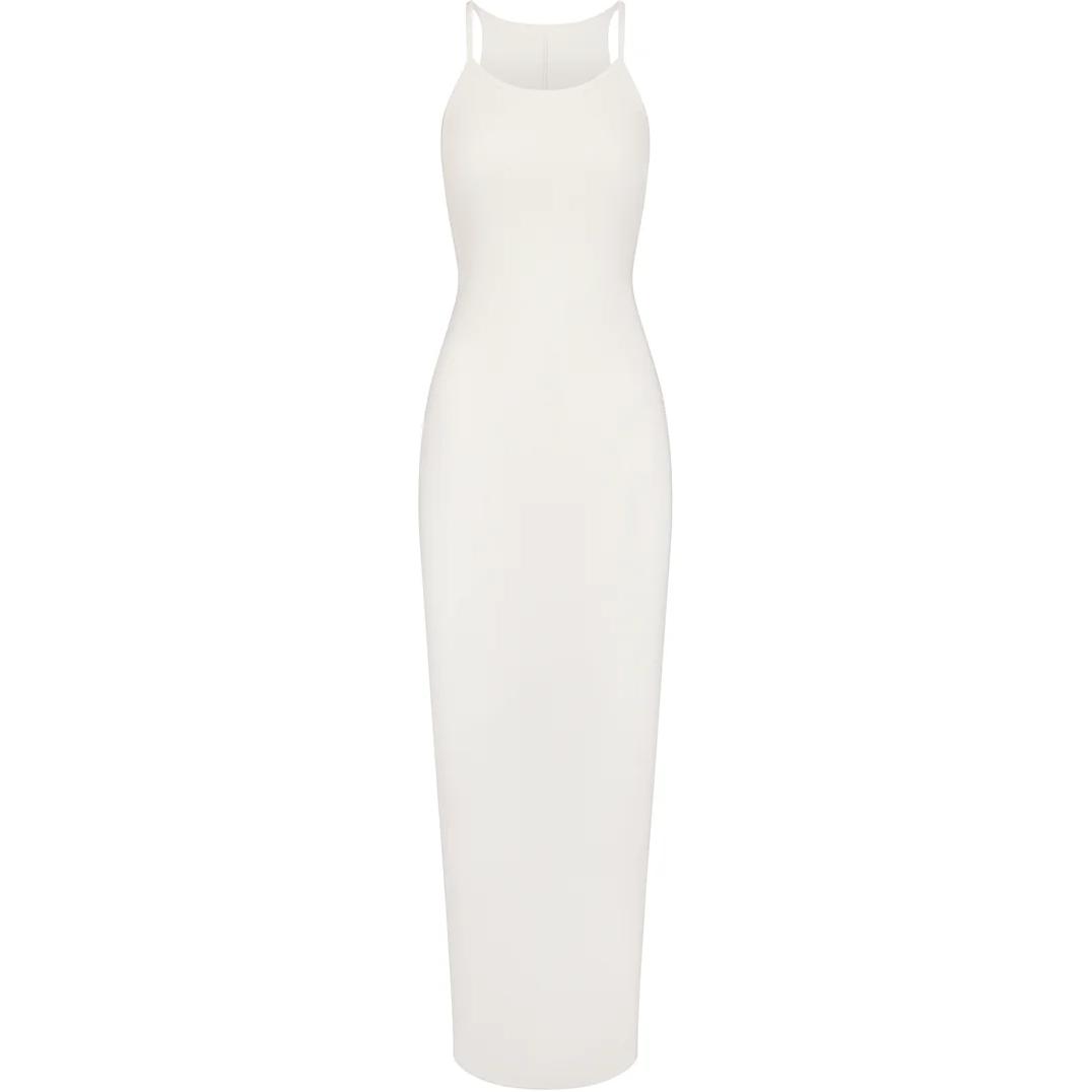 

Камй-платье из хлопкового ребра SKIMS SS24 LONG CAMI DRESS Женское мраморное
