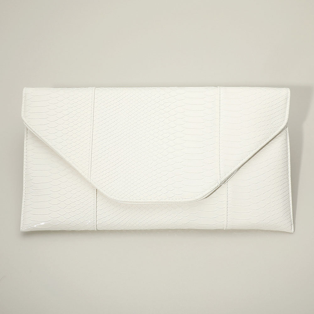 

Клатч-конверт с узором под кожу змеи FASHNZFAB, белый