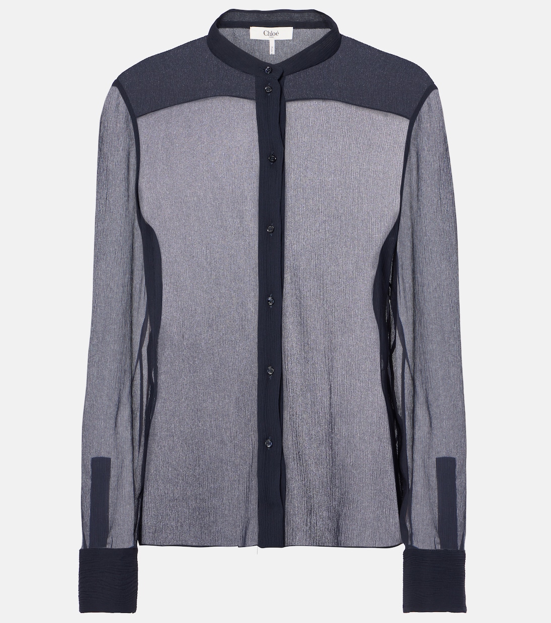 

Рубашка из шелкового шифона Chloé, Graphite Blue