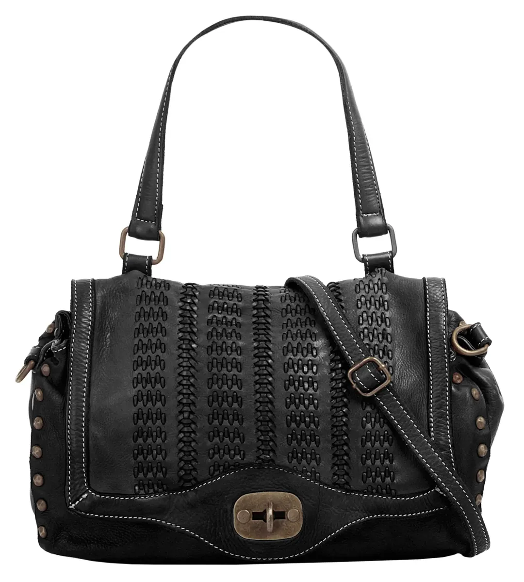 

Сумка с ручкой Samantha Look, натуральная кожа, производство Италия, черный