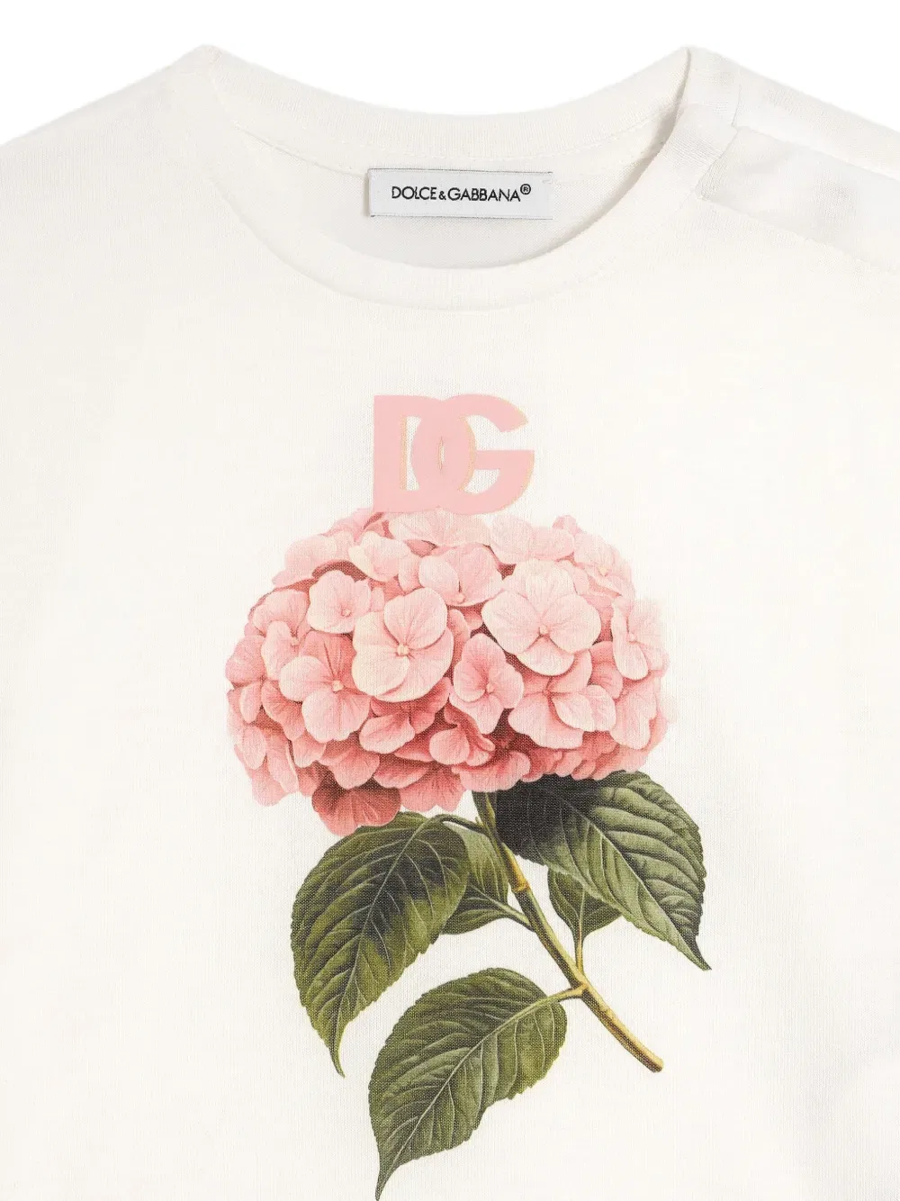 Футболка с цветочным принтом Dolce & Gabbana Kids, белый — фото 3