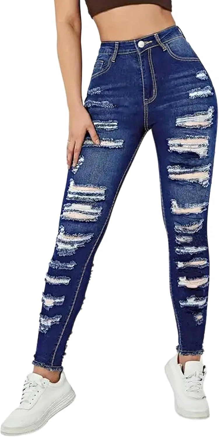 Джинсы скинни High Waist, темно-синий