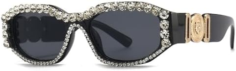 

Ретро-солнцезащитные очки неправильной квадратной формы для женщин и мужчин, модные солнцезащитные очки в маленькой оправе, трендовые модели с защитой от УФ-излучения UV400 MTZJH, Black