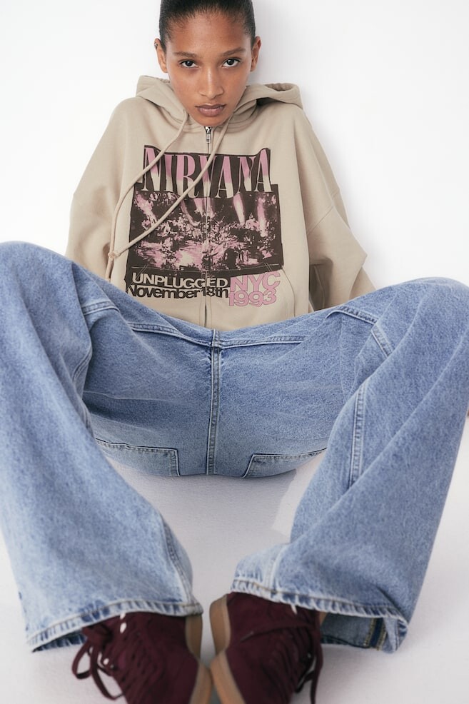

Толстовка оверсайз с мотивом H&M, бежевый