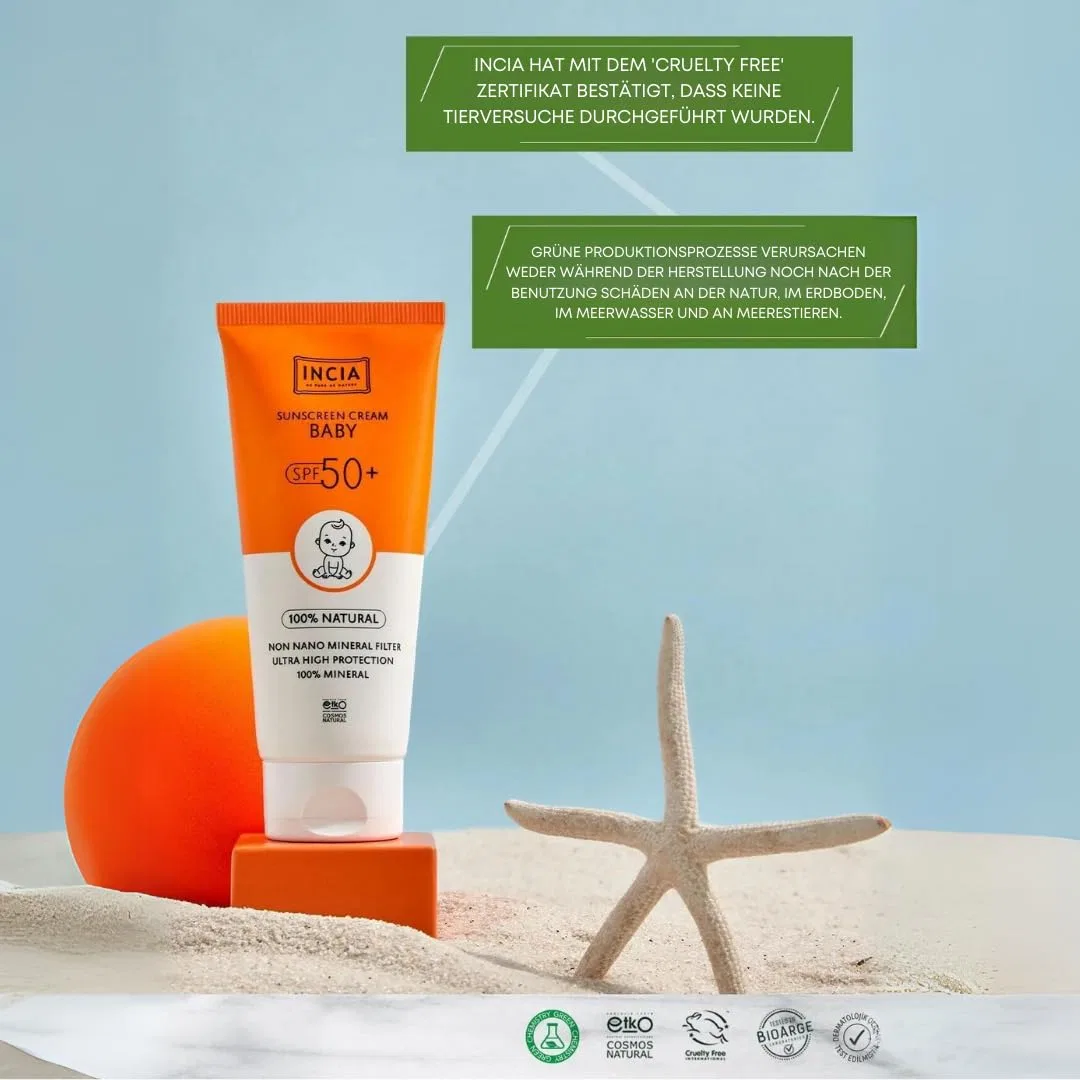 Натуральный солнцезащитный крем для младенцев и детей SPF50 от INCIA Incia — фото 4