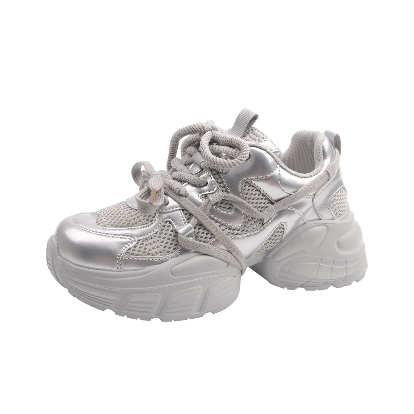 Take the Qin Серебряные женские кроссовки Low top Chunky, цвет Silver