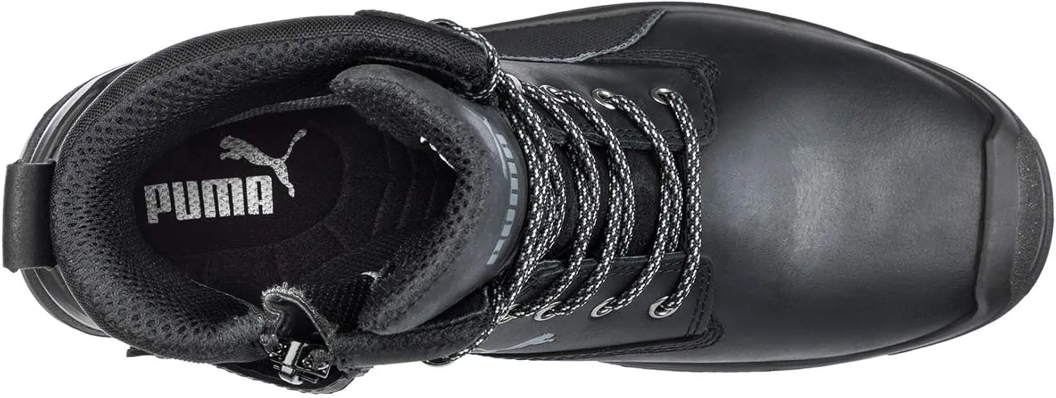 Рабочие ботинки PUMA Safety Conquest Black High Work Boots Safety Boots S3 HRO SRC для мужчин имеют защитный носок из стекловолокна, низкую платформу и теплоизоляцию, черный — фото 4