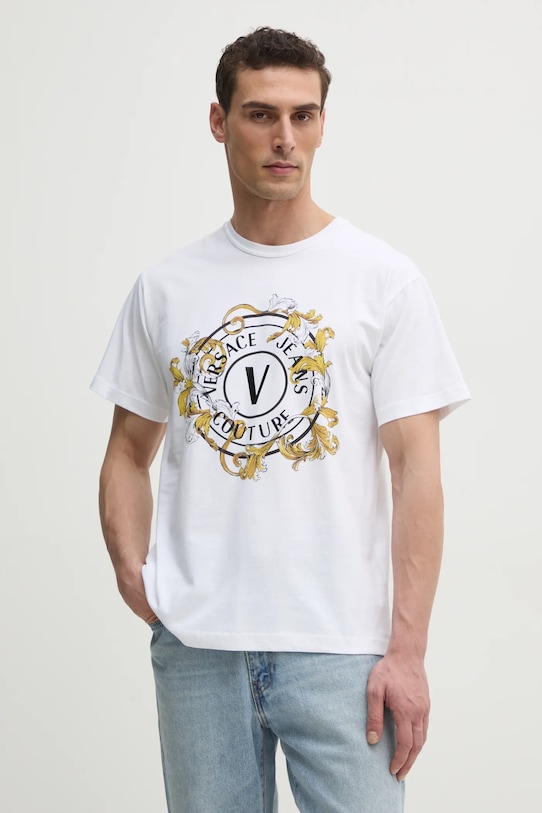 

Хлопковая футболка Versace Jeans Couture, белый