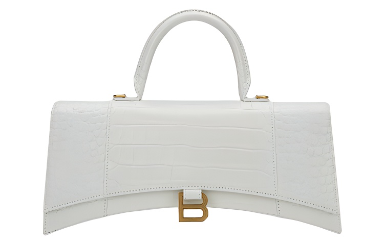 

Часовая Сумочка из Коровьей Кожи Трампеты Женская Белая Balenciaga
