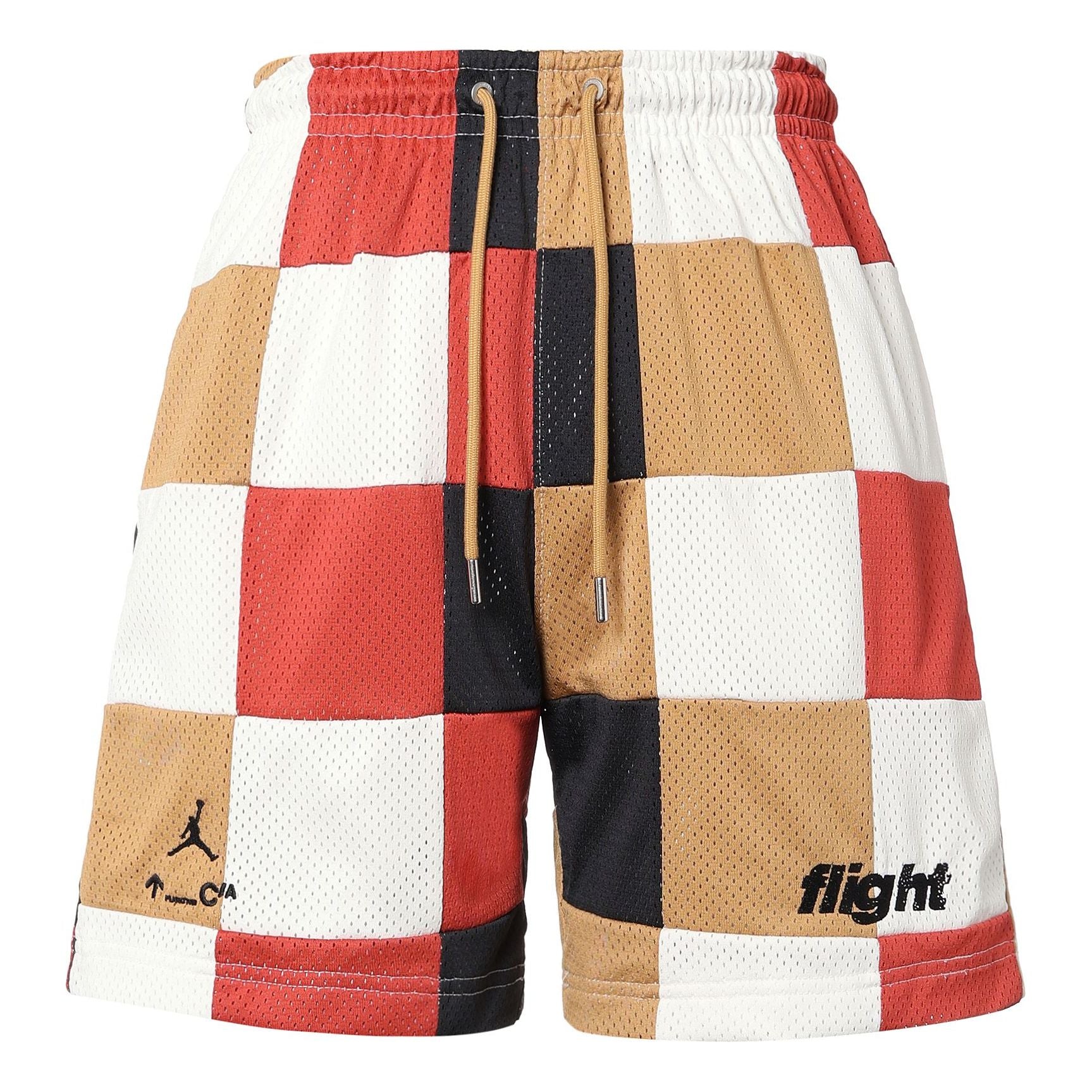 

Шорты Men's Air Jordan Loose Plaid Colorblock Mesh Shorts Red Clay Element Gold Colorblock DQ8348-662, красный