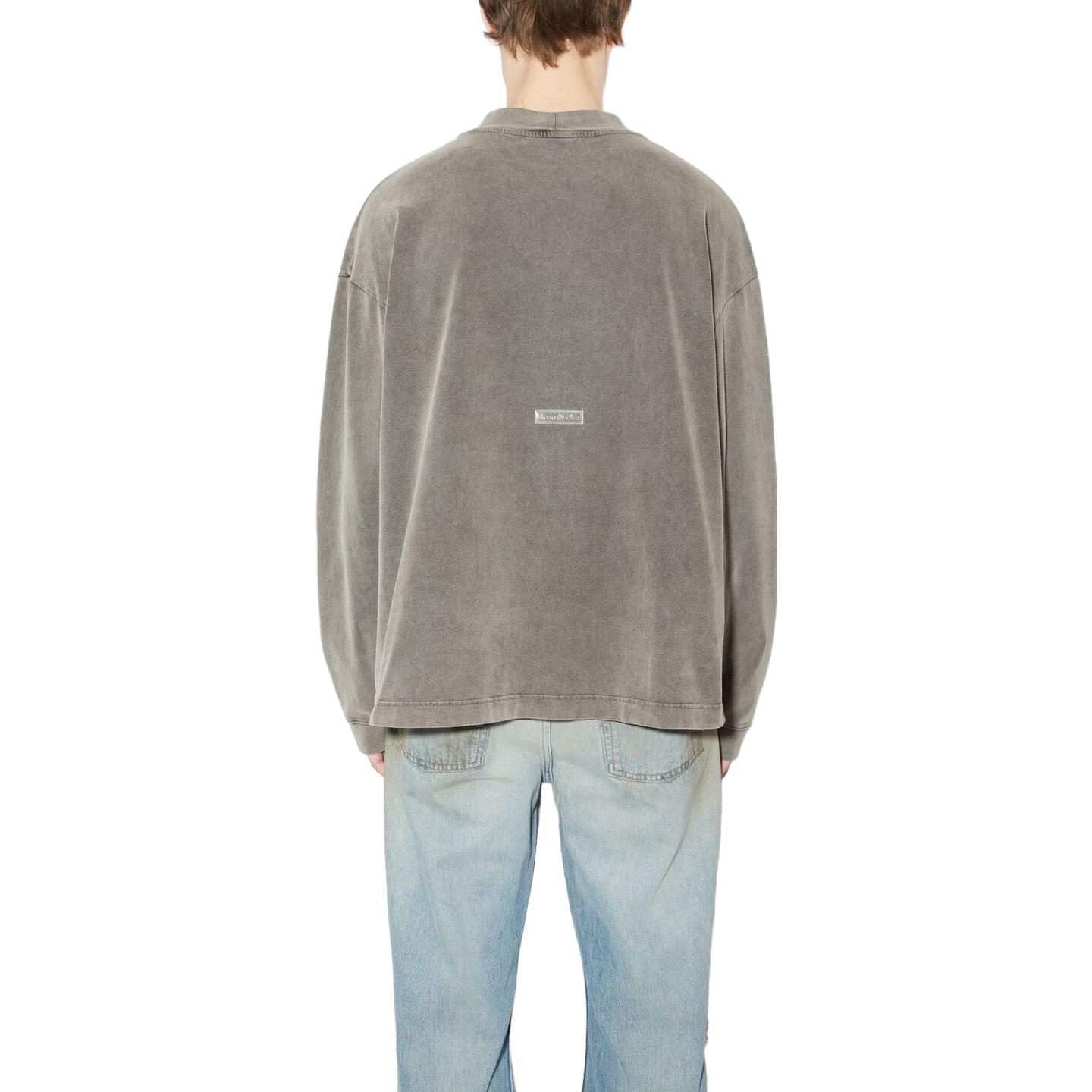 Футболка с длинными рукавами и круглым вырезом Acne Studios, черный — фото 4