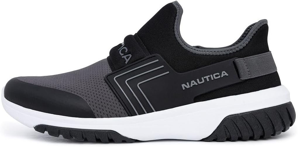 Мужские слипоны Nautica - повседневная модная обувь для прогулок, средняя и широкая полнота, черный/угольный — фото 2