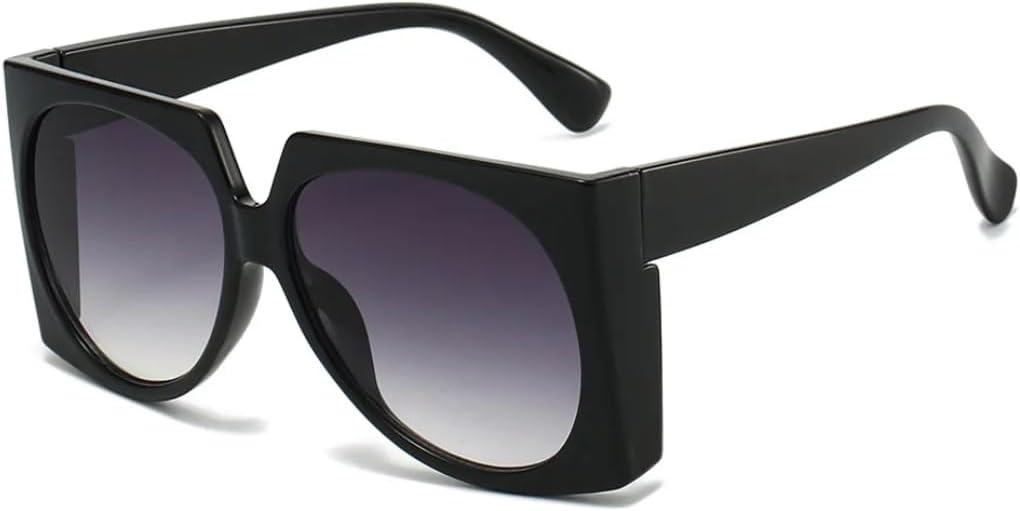 

Винтажные солнцезащитные очки большого размера для женщин и мужчин, в стиле панк, популярные, в крупной оправе, роскошные дизайнерские очки с защитой от УФ-излучения UV400 SZVVBKK, Black Gray