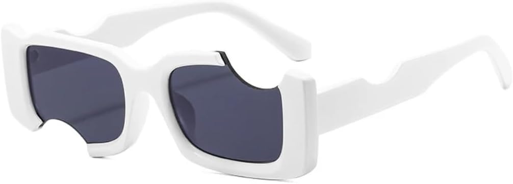 

Популярные модные уникальные прямоугольные солнцезащитные очки для женщин в винтажном стиле, конфетных цветов, мужские солнцезащитные очки с защитой от УФ-излучения UV400 UUPTTPL, White Gray