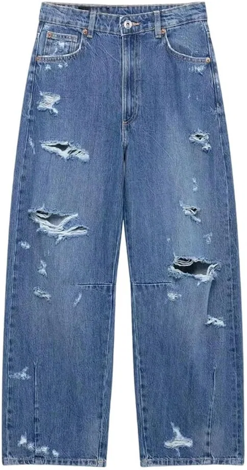 Джинсы женские широкие прямые, 859