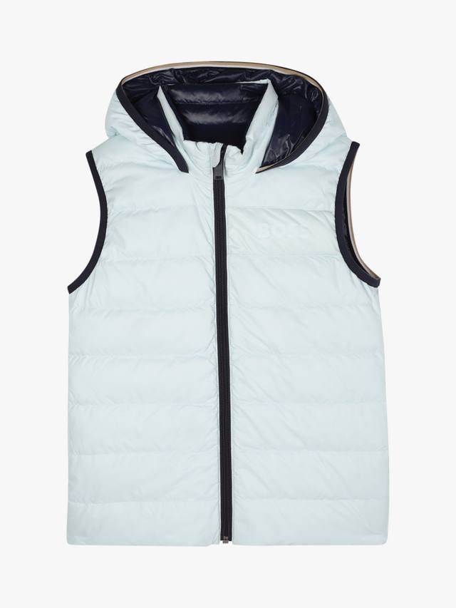 

Детская двусторонняя утепленная безрукавка с капюшоном HUGO BOSS, Pale Blue