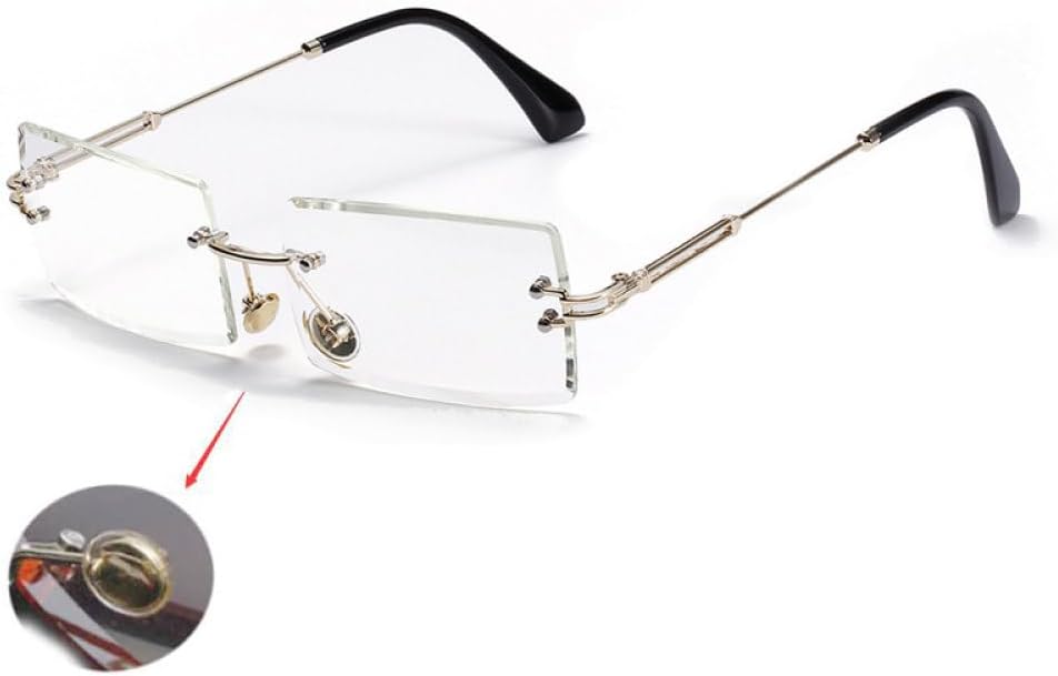 

Женские солнцезащитные очки без оправы, маленькие прямоугольные солнцезащитные очки для женщин, модный стиль, защита от ультрафиолета UV400, черные, серые, розовые WNCKSQ, C10 Clear