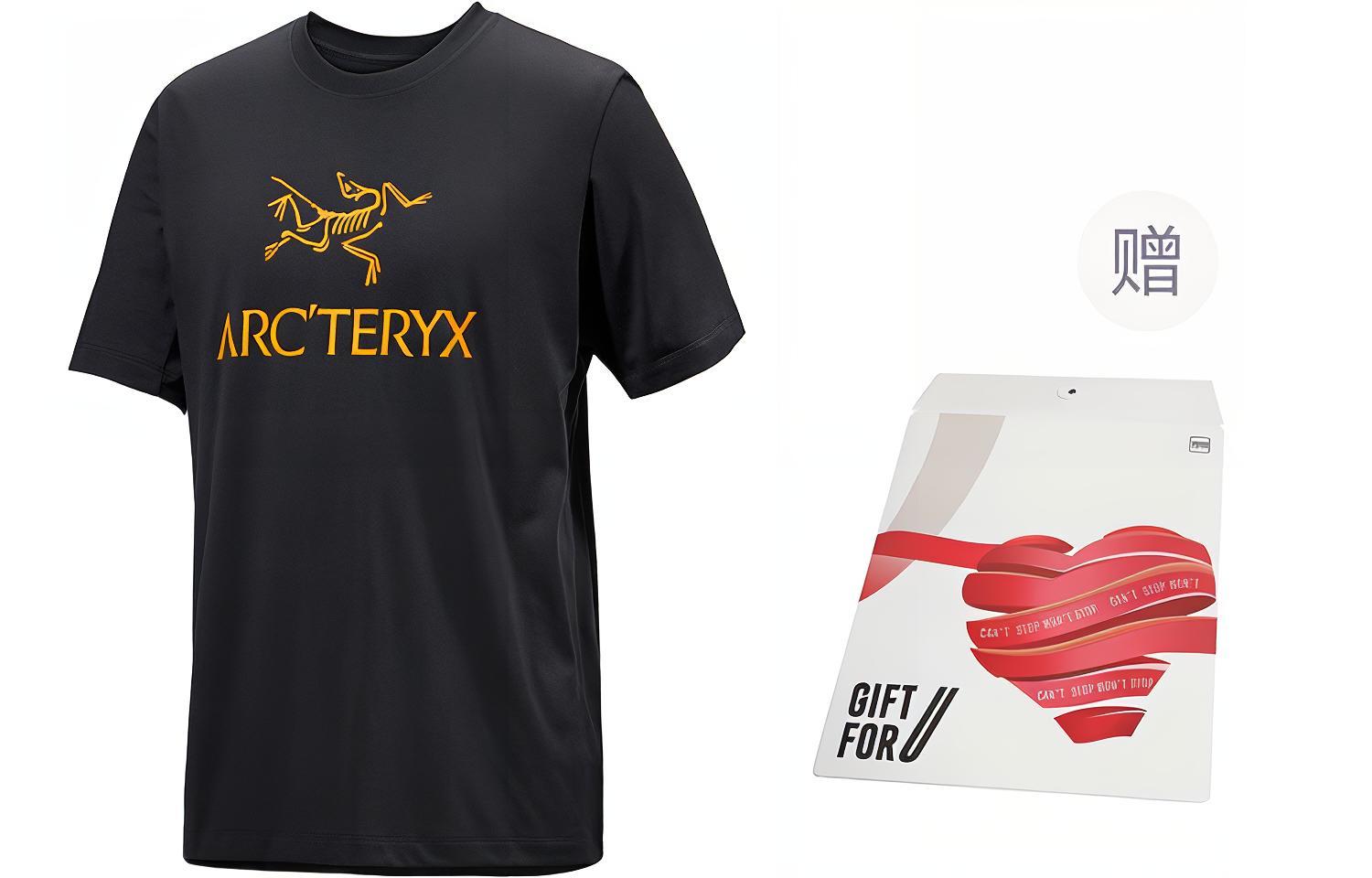 

Футболка мужская шоппер Black с Gold Logo Arcteryx, черный