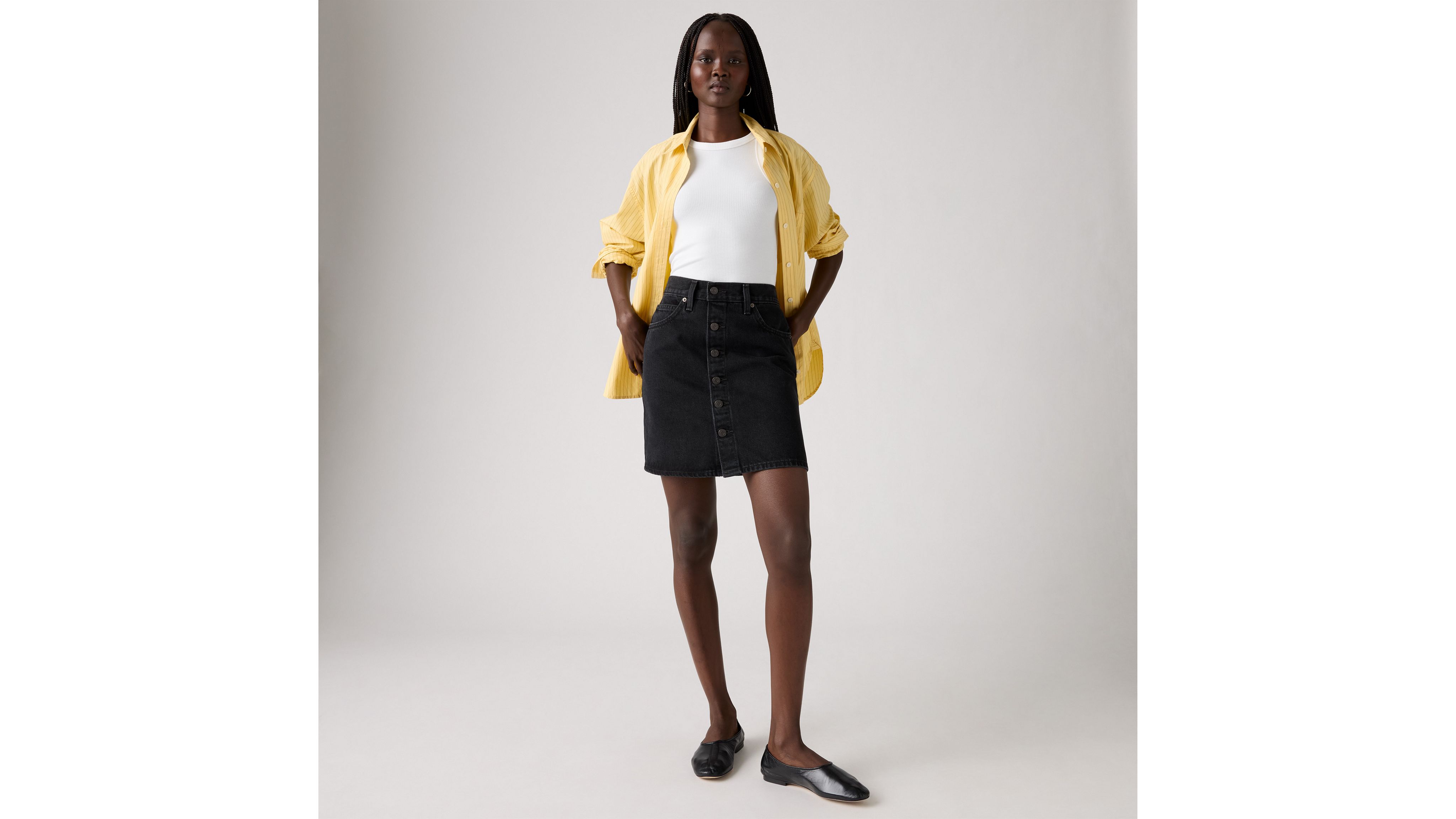 

Юбка в стиле ретро с пуговицами спереди Levi's, Open Mind - Black