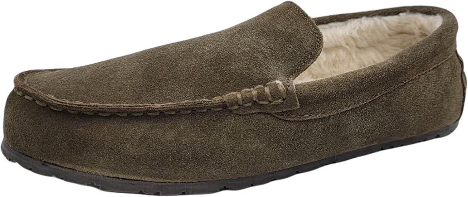 

Мужские венецианские тапочки Clarks с пушистым мехом, шалфейный