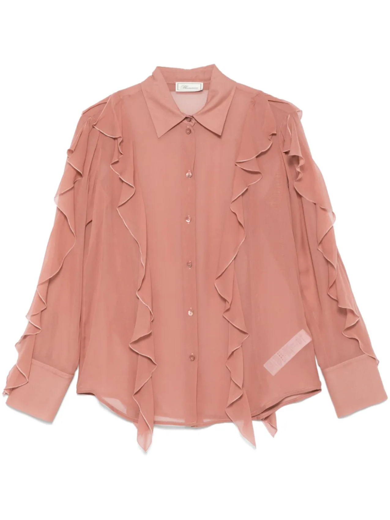 

Шелковая рубашка с оборками Blumarine, розовый