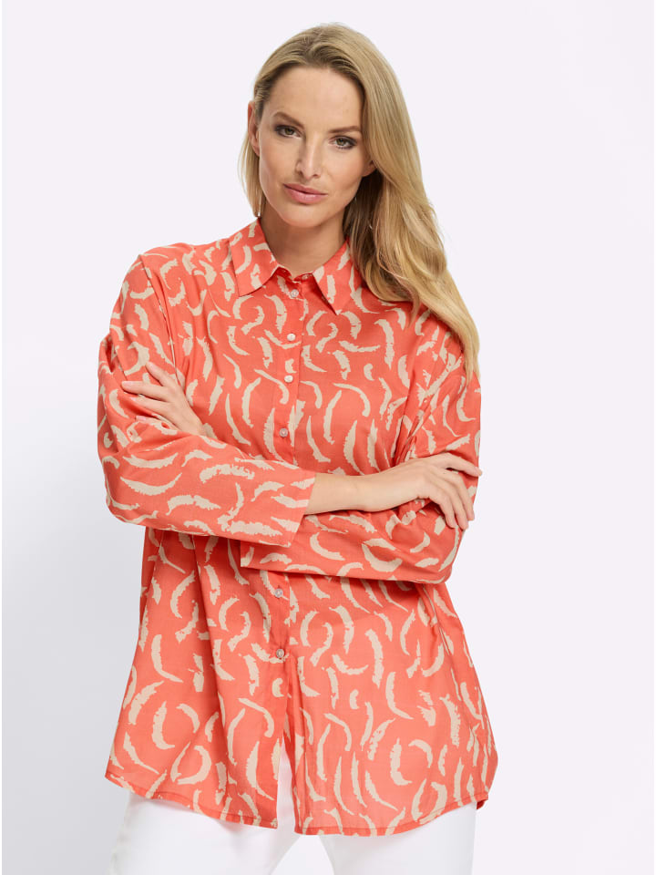 

Блузка с принтом в кораллово-песочном цвете Heine