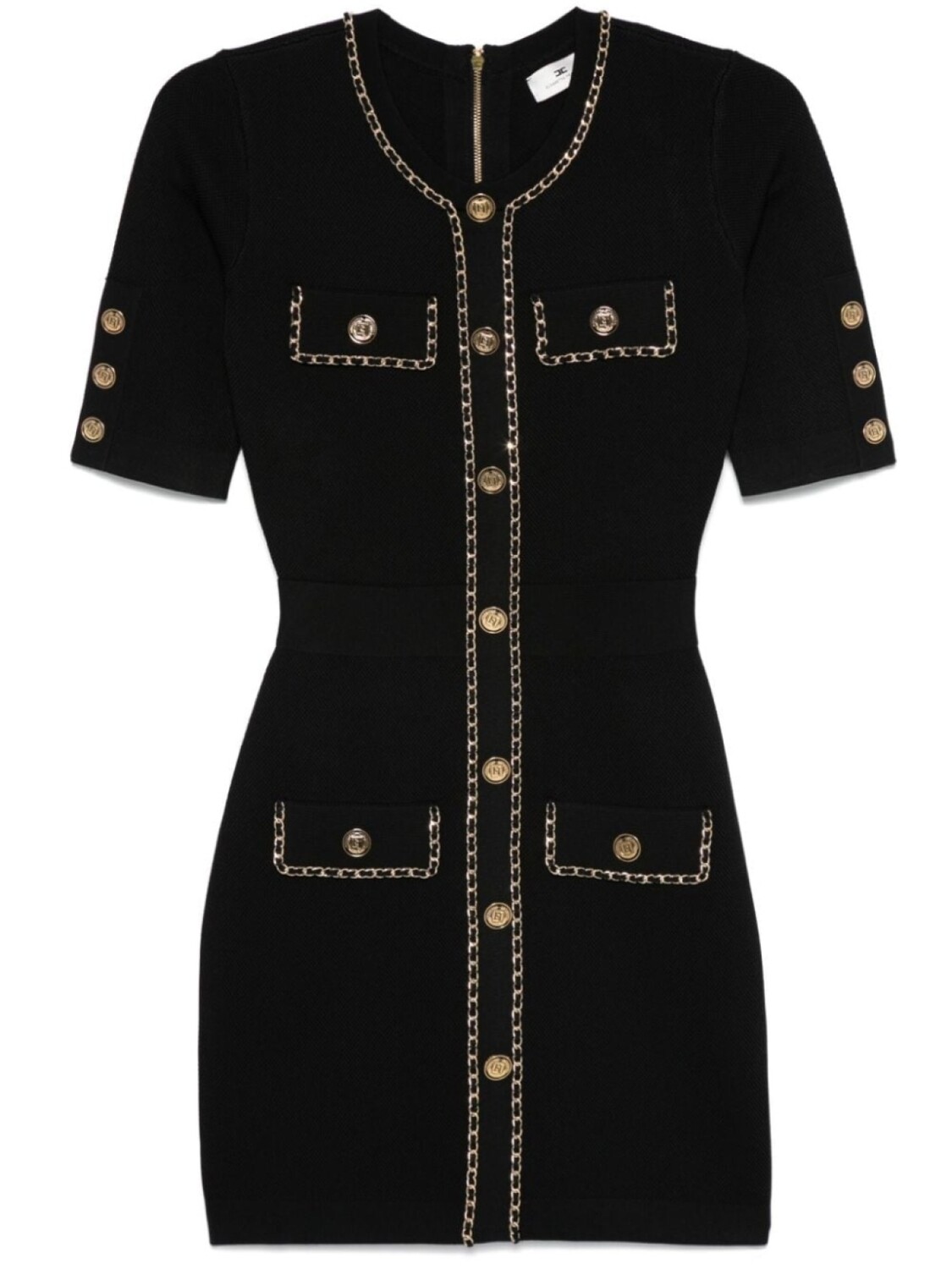 

Платье мини Elisabetta Franchi с цепочкой, черный