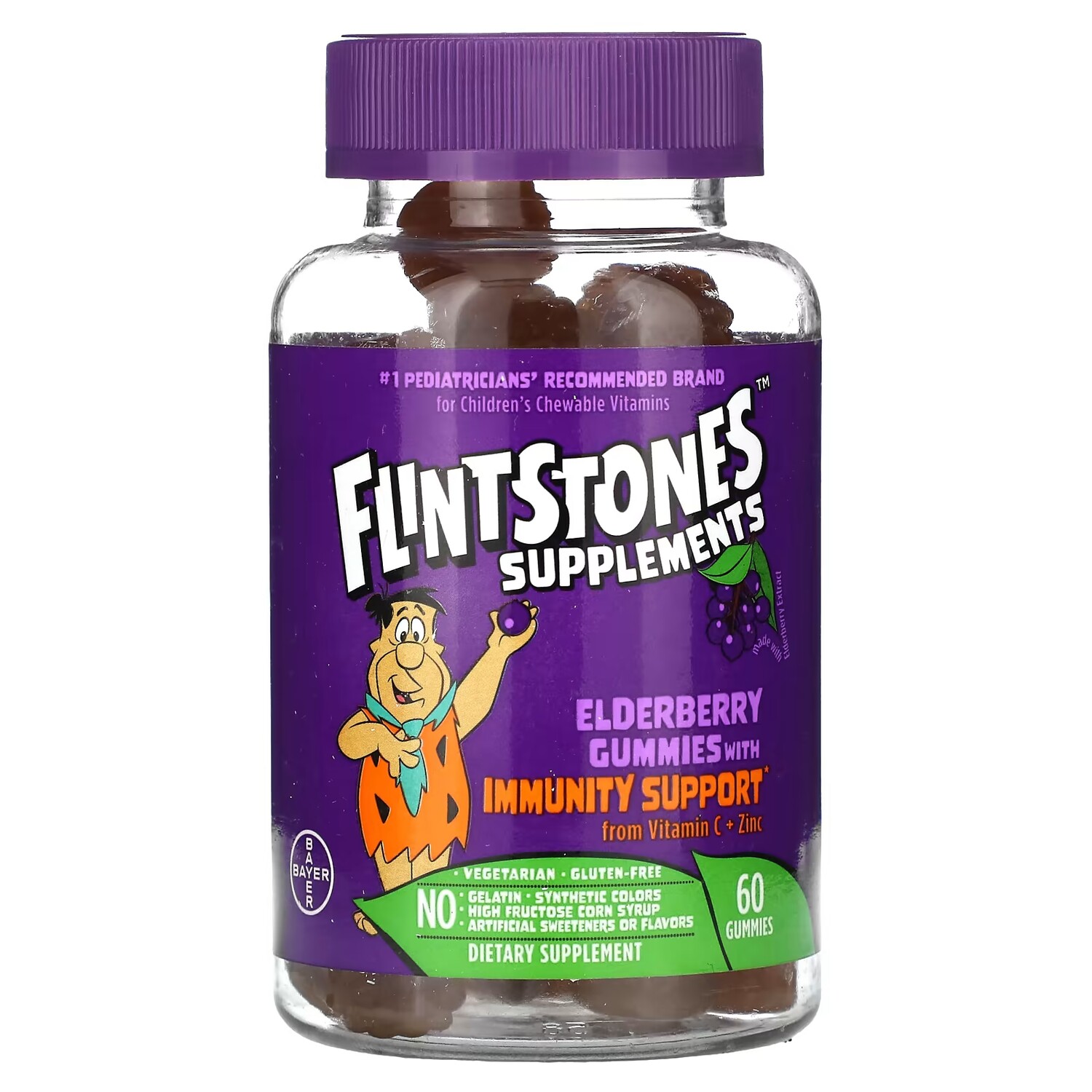 

Добавка с бузиной Flintstones Immunity Support, 60 жевательных таблеток