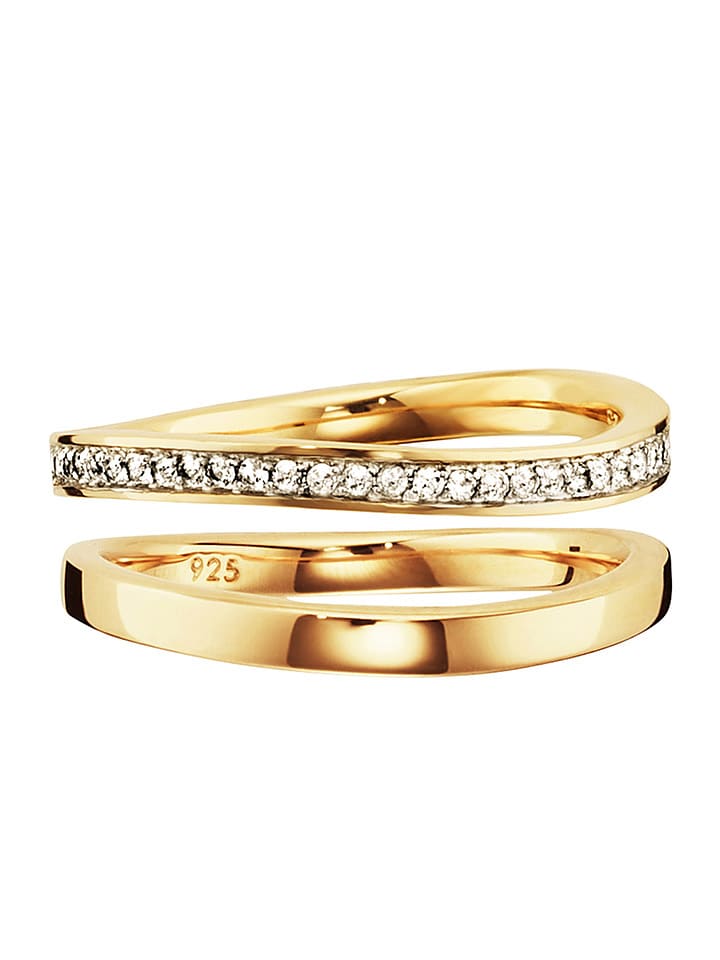 

Позолоченное кольцо с драгоценными камнями Caï