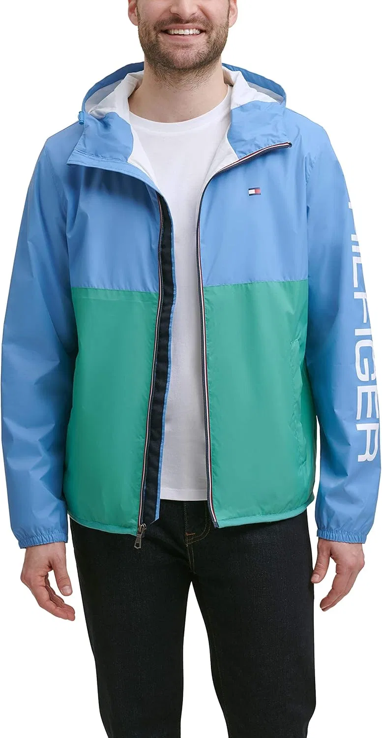 Мужская легкая водоотталкивающая куртка-дождевик с капюшоном Tommy Hilfiger — фото 4