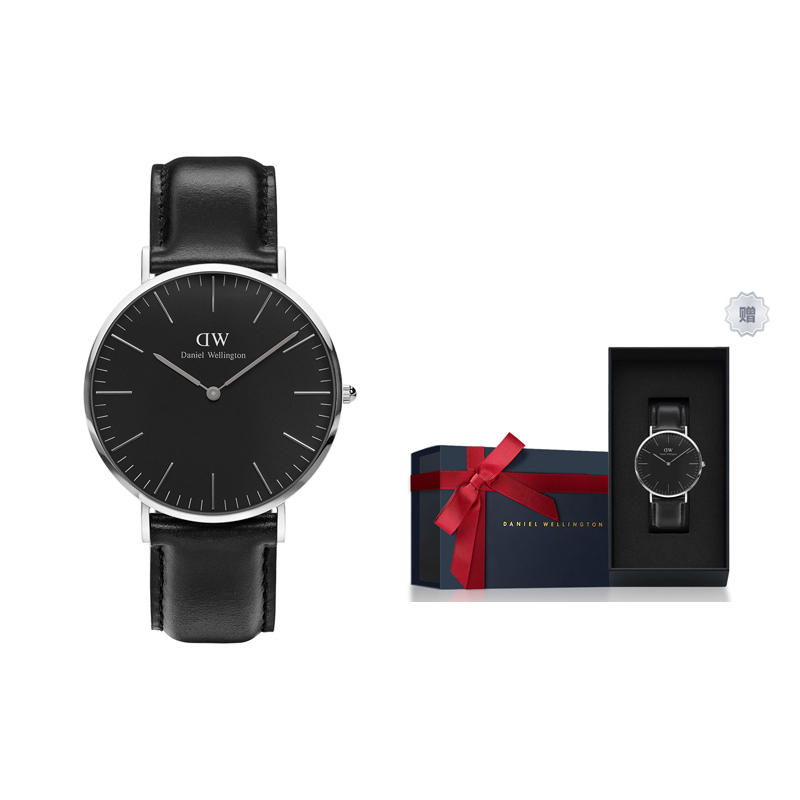 

DW/DanielWellington Часы Daniel Wellington DW Watch Men's Quartz Movement Leather Strap 40mm Black Dial Men's Watch