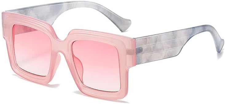 

Солнцезащитные очки большого размера квадратной формы для женщин и мужчин в стиле ретро с цветочным принтом, большие солнцезащитные очки с защитой от УФ-излучения bullabulling, Pink