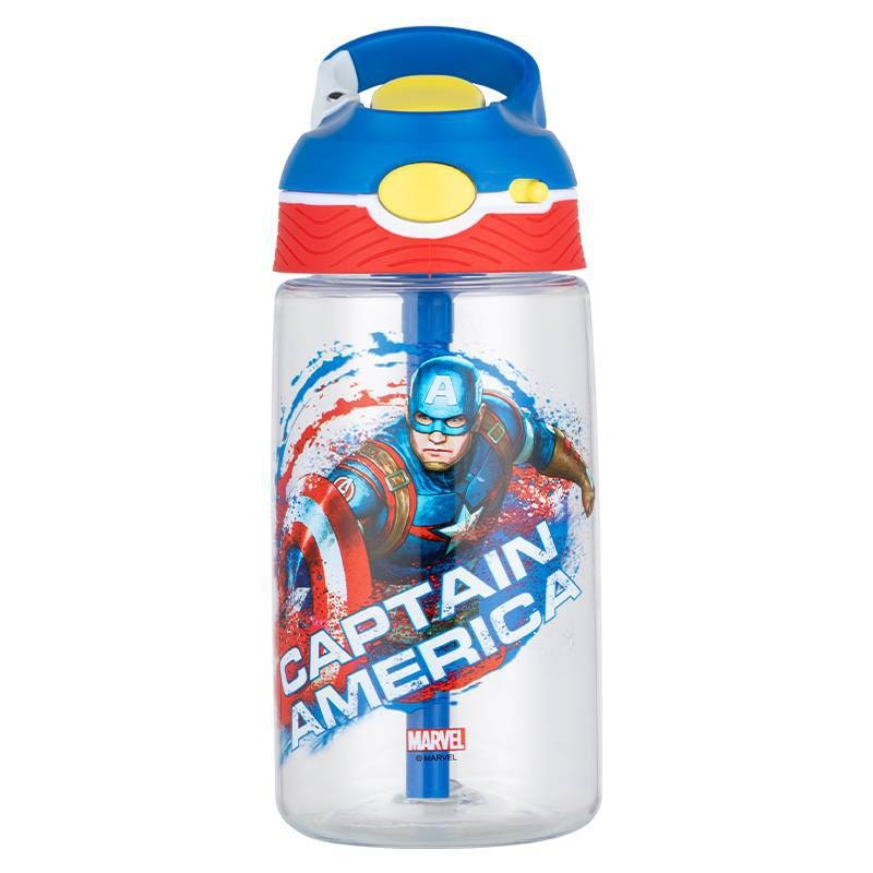 

Свободная Marvel спортивная бутылка для воды пластиковый стакан Tritan материал 450мл Disney, Captain America