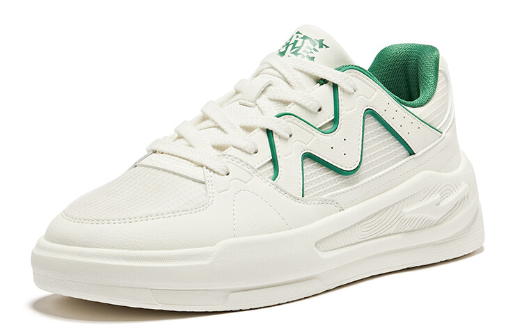 Кроссовки ERKE Skateboarding Shoes Men Low-top Microcrystalline White Ultramarine Green, зеленый — фото 3