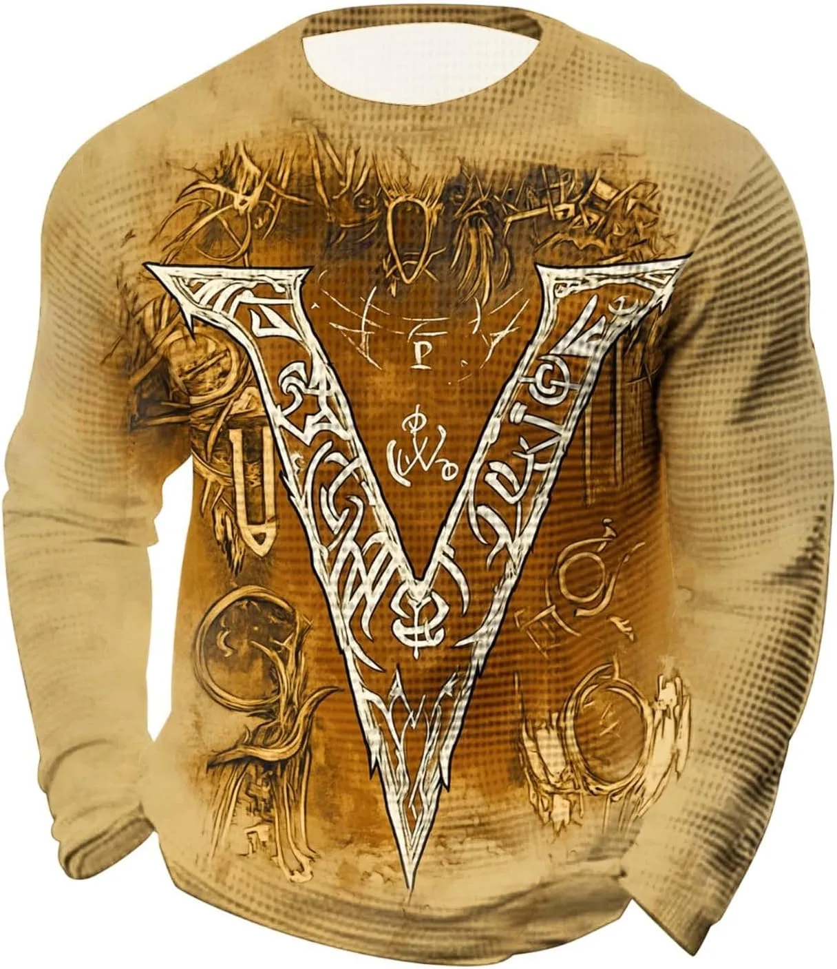 

Мужская футболка Vintage Ethnic Waffle - Slim Fit с длинным рукавом Cambkatl