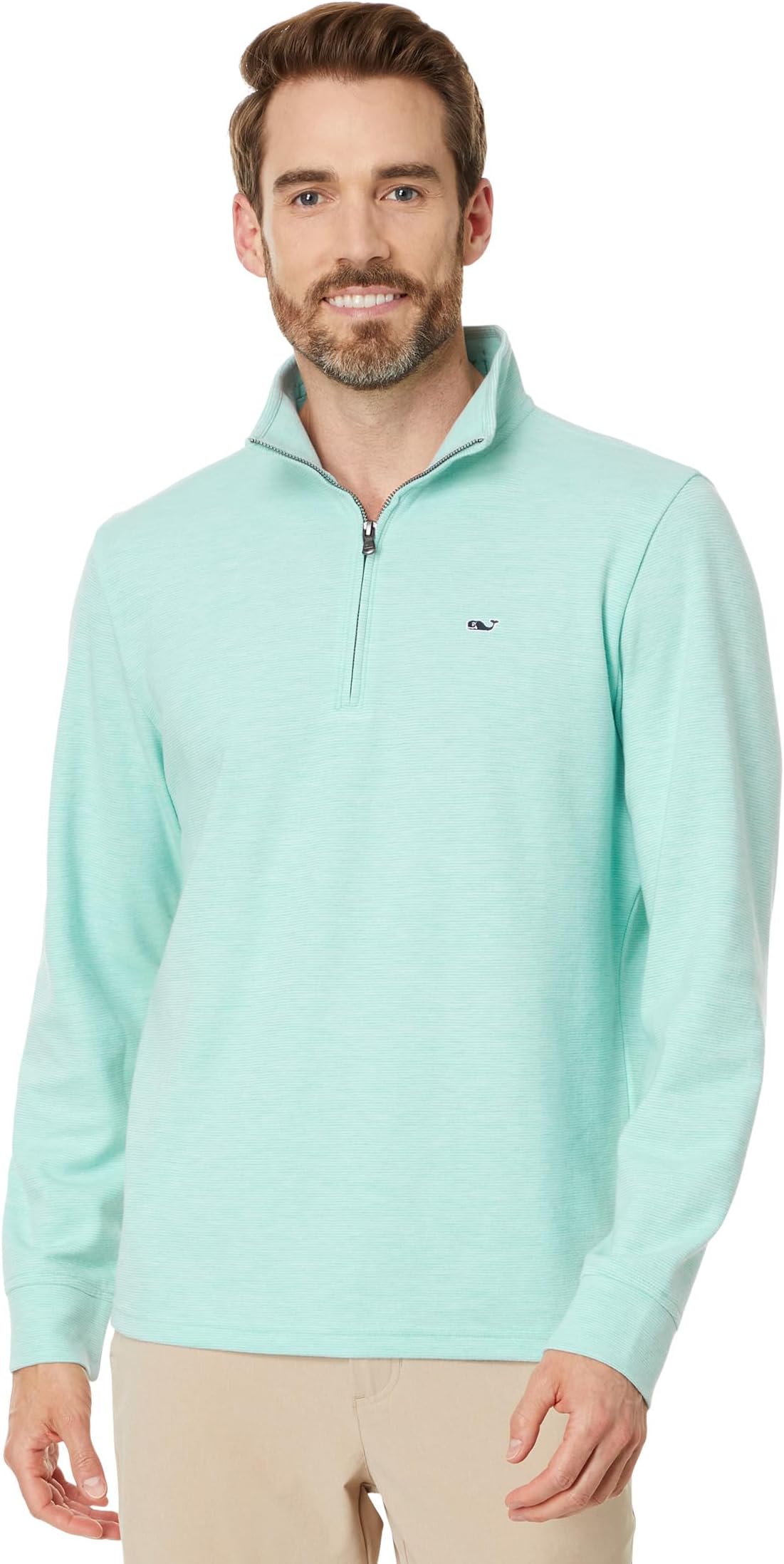 

Толстовка Vineyard Vines Saltwater Quarter Zip, цвет Aqua Haze