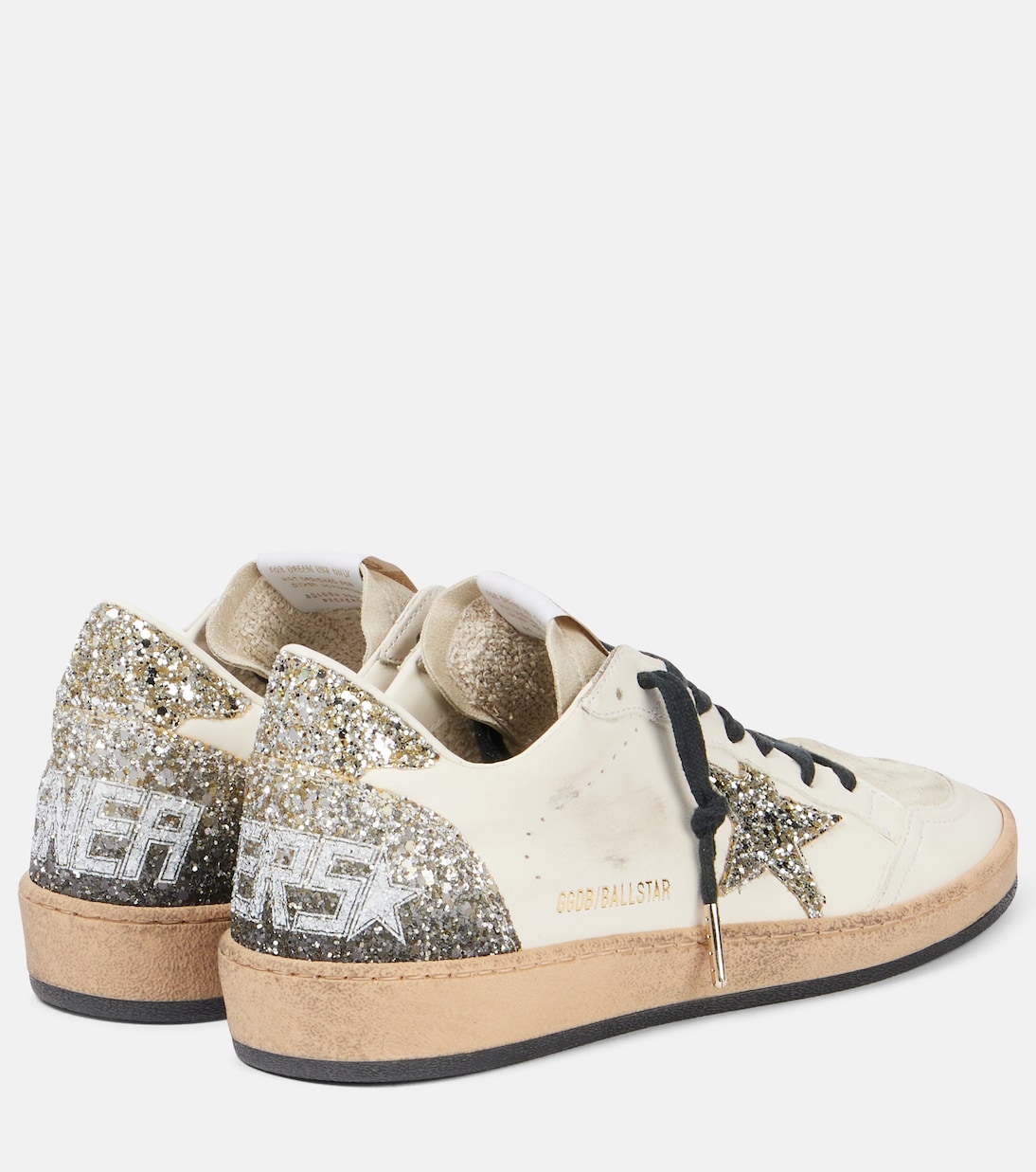 Кожаные кроссовки Ball Star Golden Goose, White/Seedpearl/Platinum/Black — фото 2
