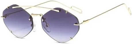 

Женские безободковые солнцезащитные очки Polygon 2027 года, градиентные солнцезащитные очки, женские очки с защитой от УФ-излучения UV400 MTZJH, C2 Gold-grey